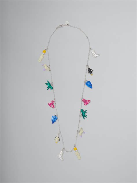 Twisted Chain Necklace With Novelty Charms Marni