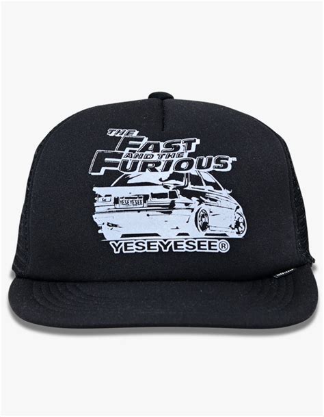 Yeseyesee Y E S X Fast Furious Trucker Cap Black