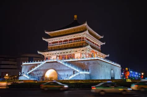 Bell Tower in Xian stock image. Image of eastern, street - 25555141