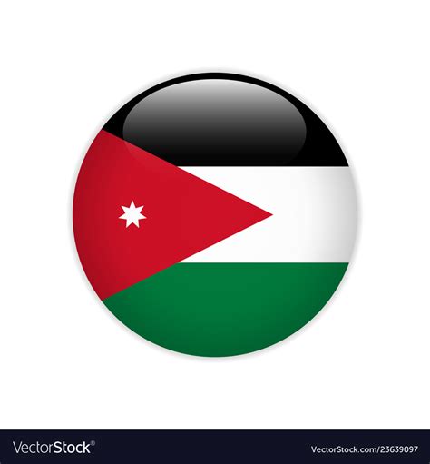 Jordan flag on button Royalty Free Vector Image