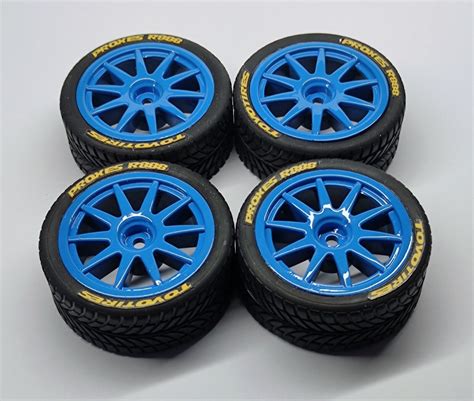 1 10 Onroad Rc Car Wheels Rubber Tires Set For Tamiya Tt01 Tt02 Traxxas