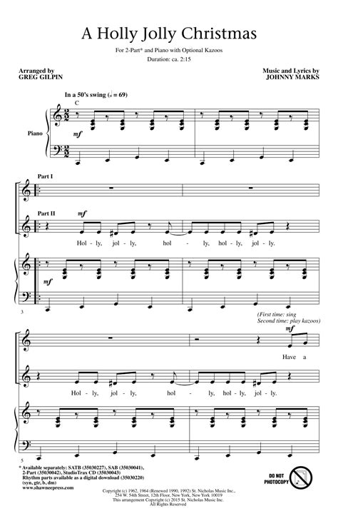 A Holly Jolly Christmas | Sheet Music Direct