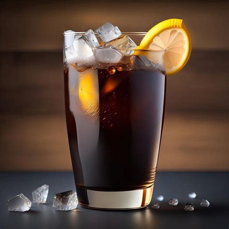 Premium Ai Image Glass Of Cola With Ice And Lemon