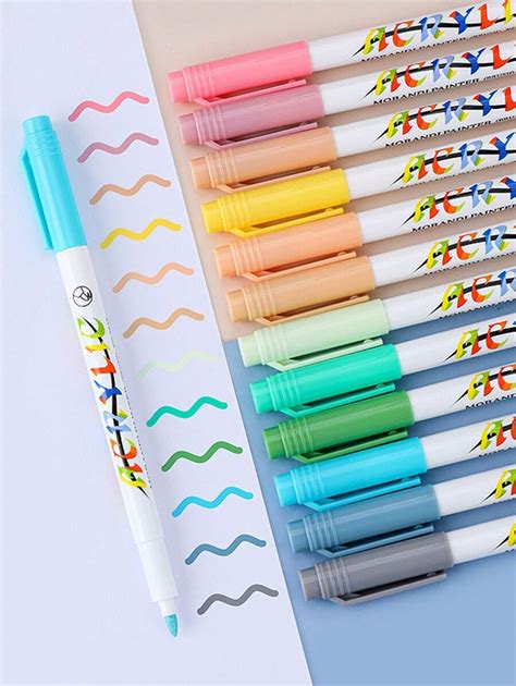 Couleurs Marqueurs Acryliques Pointe Souple Stylos Acryliques