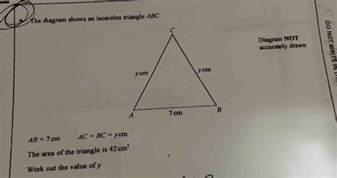 Solved The Diagram Shows An Isosceles Triangle Abc Diagram Not