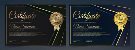 Gold Black Navy Certificate Template 1220841 Vector Art At Vecteezy