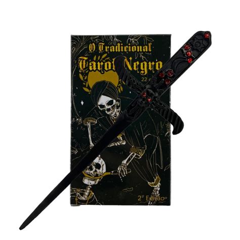 Kit Baralho O Tarot Negro 22 Cartas E Athame Preto Shopee Brasil