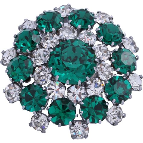 This Is A Wonderful Quality Circular Emerald Green And Clear Colored