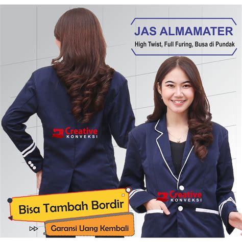 Jual BISA COD Jas Almamater Sekolah Navy Lis Putih Jas Osis Full