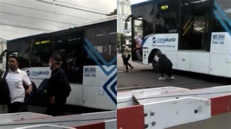 Viral Video Bus Transjakarta Mogok Di Tengah Perlintasan KRL Warga