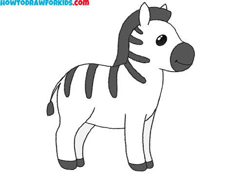 How To Draw A Zebra Step By Step Drawing Tutorial For Kids