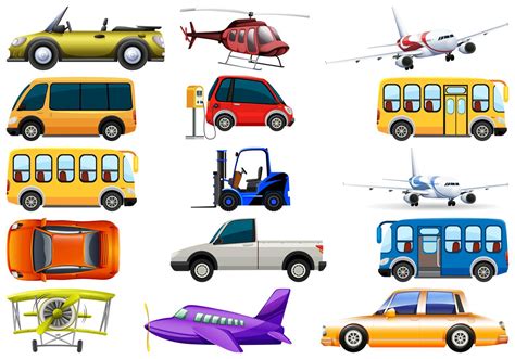 Set Of Transportation Vehicle 365690 Vector Art At Vecteezy