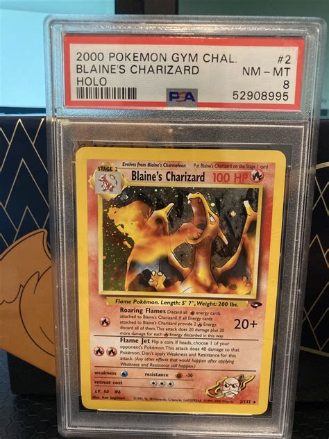 POKEMON CARD GYM CHALLENGE Blaine S Charizard 2 132 HOLO FOIL RARE PSA