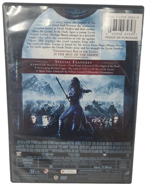 Underworld Rise Of The Lycans Dvd Ws Sony Pictures Halloween Horror