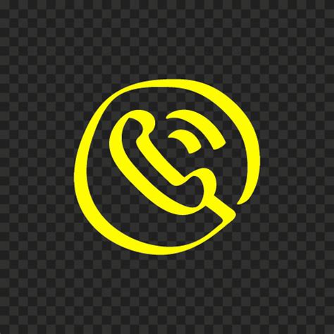 HD Yellow Hand Draw Round Circle Phone Icon Transparent PNG | Citypng