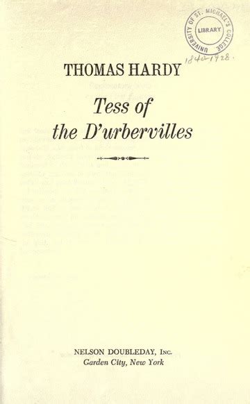 Tess Of The Durbervilles Hardy Thomas 1840 1928 Free Download