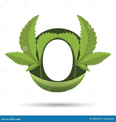 Cannabis Green Leaf Logo Letter O Stock Vector Illustration Of