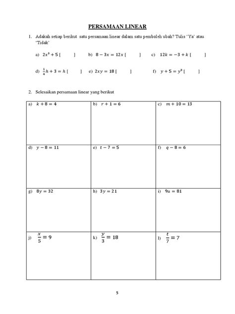 Persamaan Linear