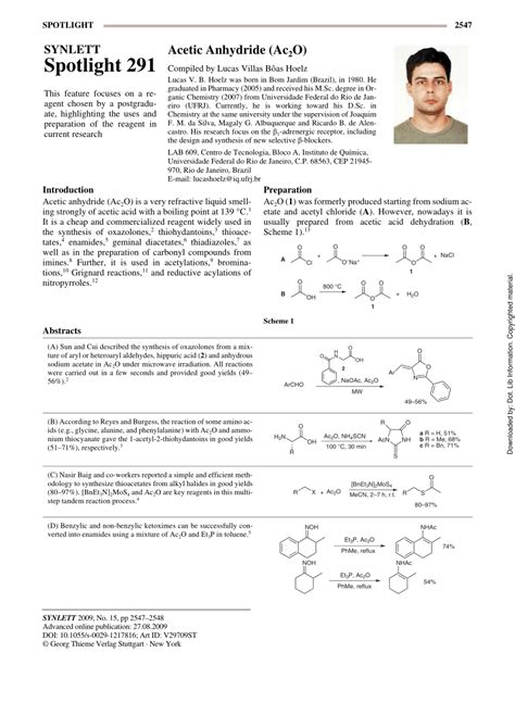 (PDF) Acetic anhydride (Ac2O)
