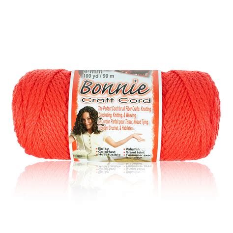 Craft County Bonnie Macrame Cord 4mm 100 Yd Lengths Various