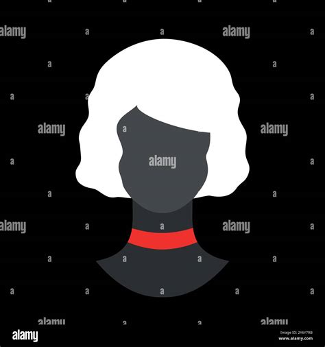 Abstract Faceless Woman Silhouette In Red Choker Dark Female