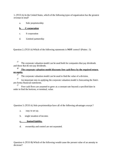 Managerial Finance Final Exam With Complete A Answers Latest 2021