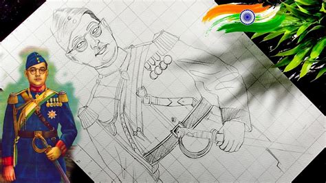 Netaji Subhash Chandra Bose Drawing Outline Tutorial How To Draw