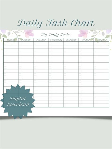 Weekly Task Planner Tasks Tracker Sheet Printable Task List Etsy