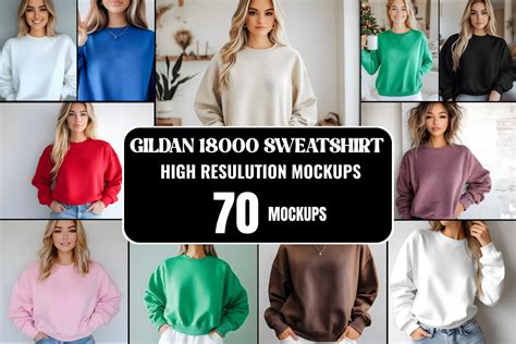 Gildan 18000 Sweatshirt Mockup Bundle Graphic By Mockup Infinity