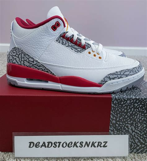 Pre Owned Nike Air Jordan 3 Retro Cardinal Red Ct8532 126 Gs And Mens