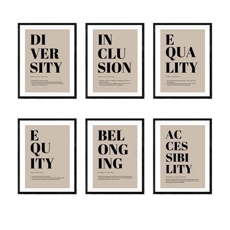 Diversity Definition Wall Art Poster Set Of 6 Equity Definition Inclusion Posters Counselor