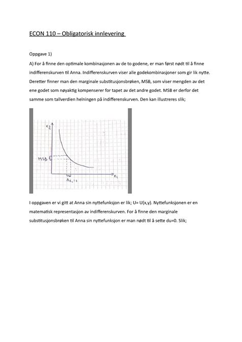 Econ Obligatroisk Innlevering Econ Obligatorisk Innlevering