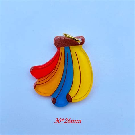 F 10 pendentifs en acrylique série fruits arc en ciel dessin animé