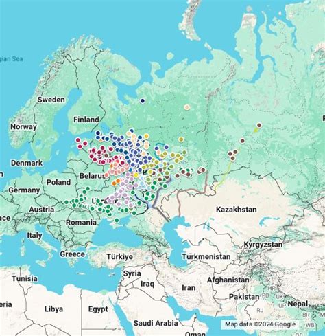 Finno-Ugric Place Names on Ethno-producing areas and Migration Routes. - Google My Maps