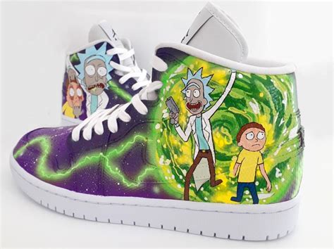 Rick and Morty Nike Air Jordan 1 Hand Painted Custom | Etsy