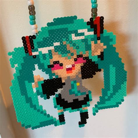 Miku Kandi Perler Bead Necklace Etsy