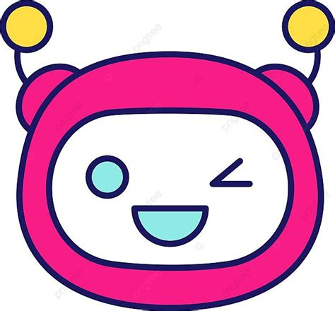 Winking Robot Emoji Color Icon Clip Art Filled Dialog Vector Clip Art