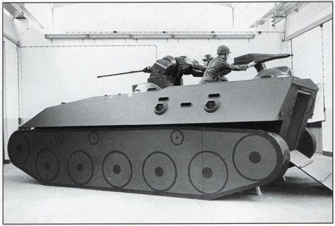 The first mock-up of the Marder IFV from 1961, made of plywood. The mock-up was intended for ...