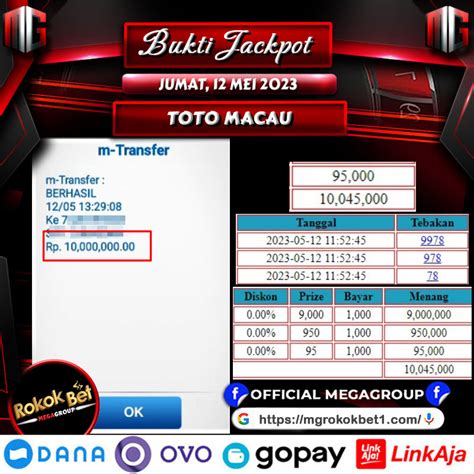 Bukti Jackpot Besar Dibayar Lunas Member Rokokbet 12 Mei 2023