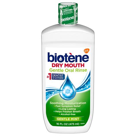 Biotène Dry Mouth Gentle Oral Rinse Alcohol Free Gentle Mint 16oz