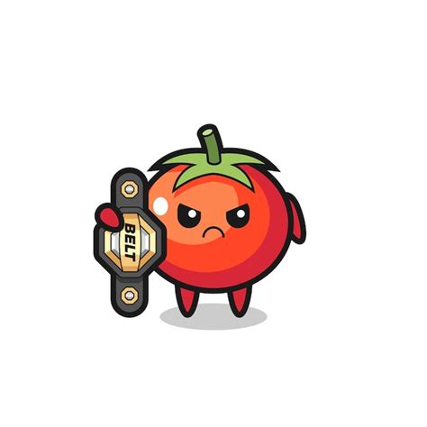 Premium Vector Tomatoes Mascot Character As A Mma Fighter With The