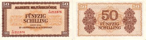 Österreich Alliierte Militärbehörde 1944 Banknote Österreich