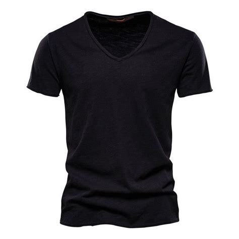 Men T Shirt V Neck Slim Fit Soild Tops Tees Short Sleeve Mens Tshirts