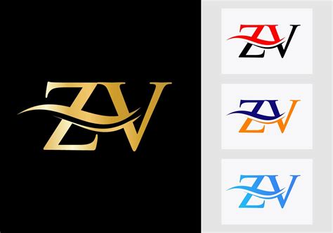 Initial Monogram Letter Zv Logo Design Zv Logotype Template