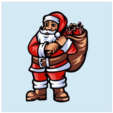 Premium Vector Santa Claus Brings A Gift Sack