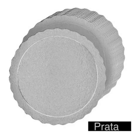 10 Cake Board Base Para Bolo PRATA Laminada Redonda Detalhada Tabuleiro