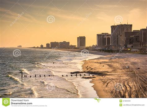 View Of The Beach And Skyline From The Pier Shops At Caesars In Stock