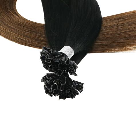 1b 3 Natural Black Darkbrown U Tip Ombre Pre Bonded Fusion Hair