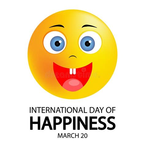 International Day Of Happiness Emoticon Stock Vector Illustration Of