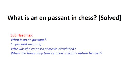 What is an en passant in chess [Explained] - The Chess Forum